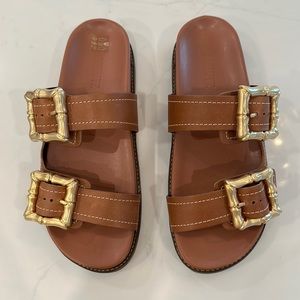 Schutz Enola Sporty Slides Size 9 Brown